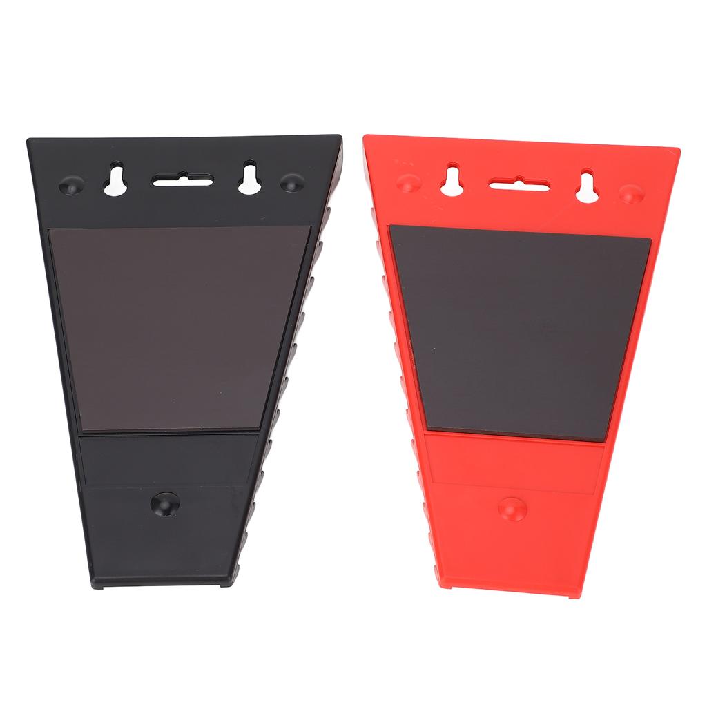 2 Stück Magnetischer Schraubenschlüssel-Organizer 24 Schlitze Beweglicher ABS Schraubenschlüsselhalter Rot Schwarz