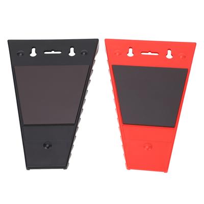 2 Stück Magnetischer Schraubenschlüssel-Organizer 24 Schlitze Beweglicher ABS Schraubenschlüsselhalter Rot Schwarz