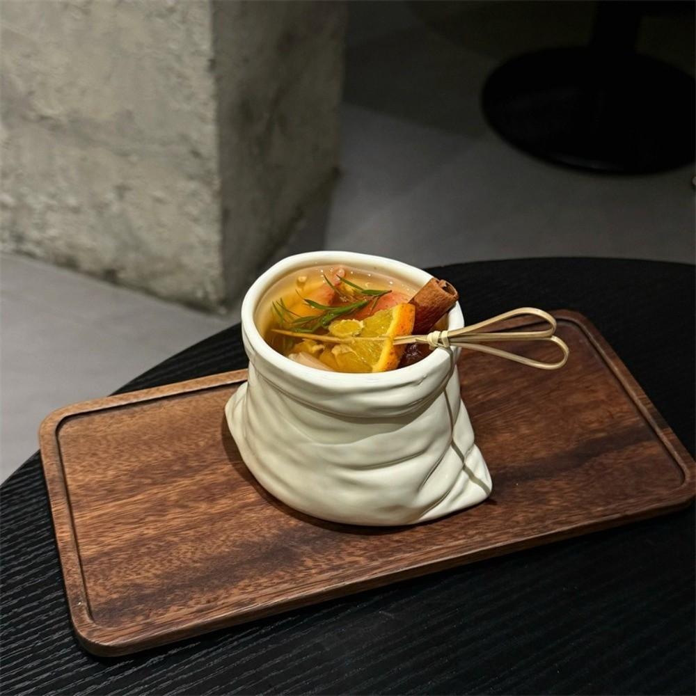 Large-caliber Cloth Bag Shaped Mug Heat-resistant Irregular Mugs Bag Ceramic Cups Home Gathering