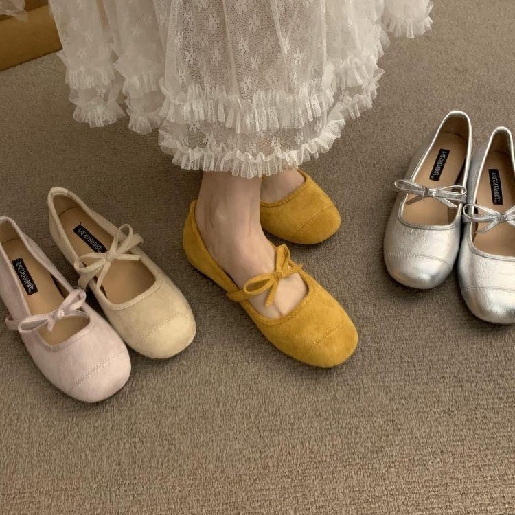 

Ретро замшевые туфли Мэри Джейн на платформе, женская обувь 2025 весна и лето, новая модная балетная обувь, элегантная вечерняя обувь 40 серебряный