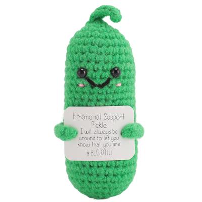 Cucumber Crochet Doll Emotional Support Inspirational Cute Cucumber Handmade Wool Yarn Knitting