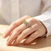 Simple Fresh Forest Style Green Leaf Ring for Women