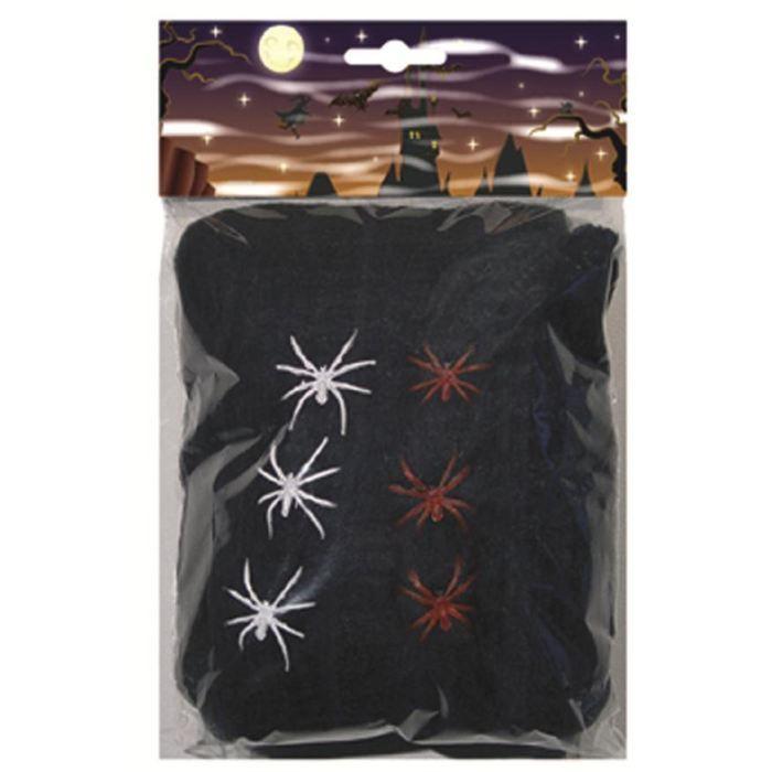 SPIDER WEB 100 GR BLACK+6 SPIDERS