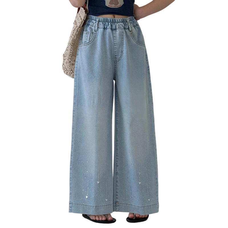 Fuluomi Girls  Summer Straight-Leg Jeans 140