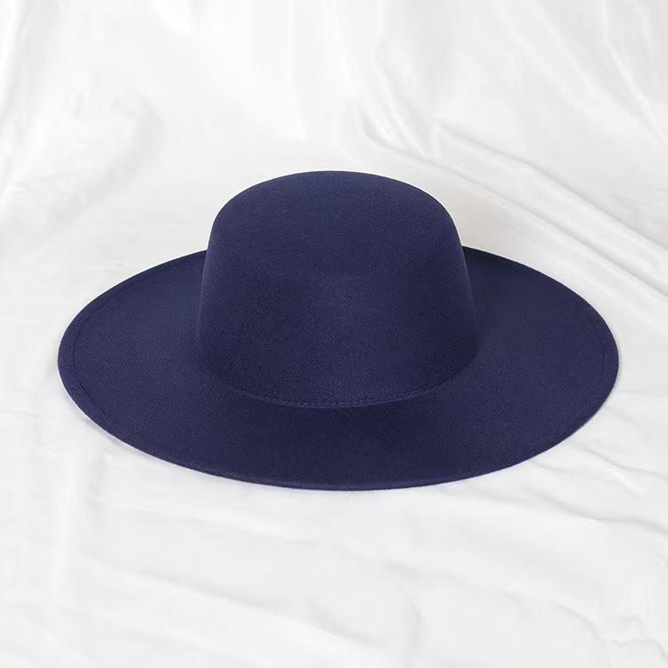 Flat Top French Fedora Classic Men's and Women's Jazz Hat Panama Hat Church Hat Chapeau Femme Hats for Woman