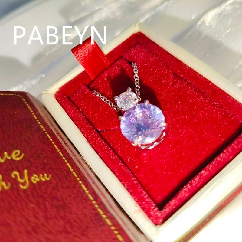 925 Sterling Silver Fashion Nest Cut Round Purple Crystal Zircon Pendant Necklace Birthday Party Anniversary Gift