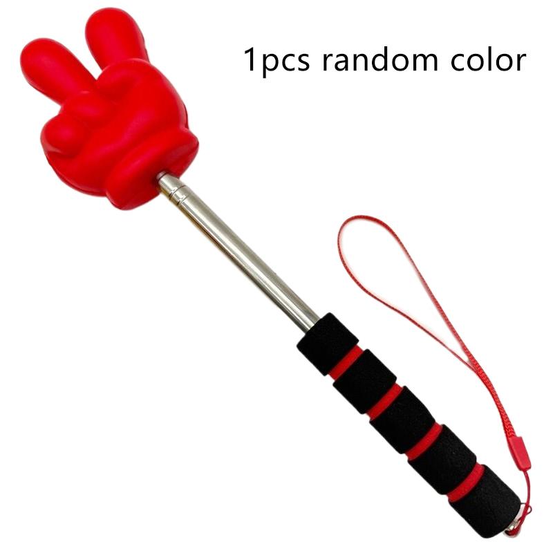 Stainless Steel Finger Reading Sticks Telescopic Rod Finger Design Teaching Stick Educational Learning Toys Students 1/2PCS