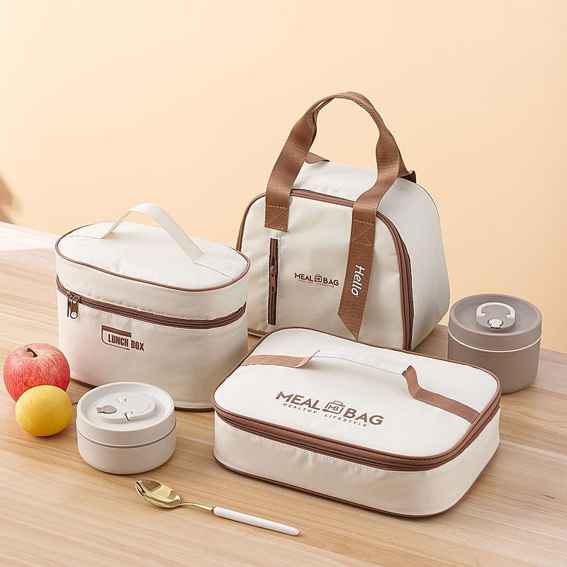 Bolsa Térmica para Fiambrera Papel de Aluminio Rectangular Redonda Gran Capacidad Bolsa Térmica Portátil Bolso Bento para Mujer Niños Bolsa Refrigeradora