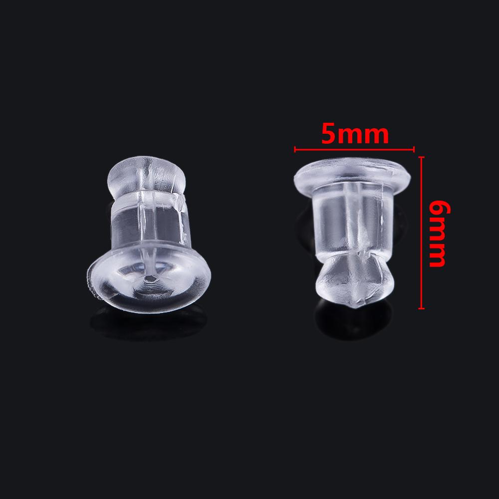 50pcs-1000pcs Soft Silicone Rubber Earring Back Stopper for Stud Earrings DIY Earring Findings Accessories Bullet Tube Ear Plugs