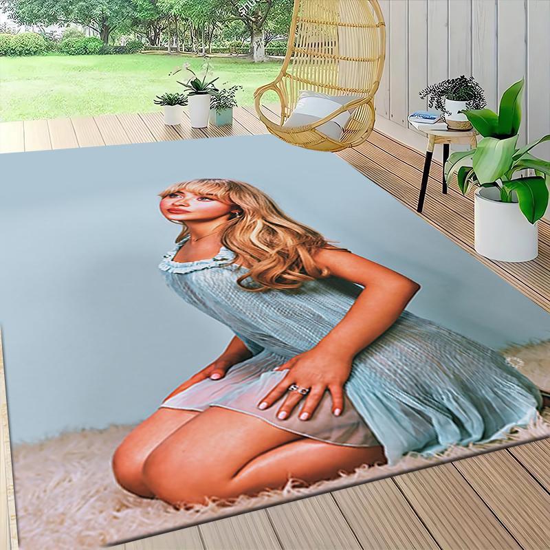 Blonde Blue Dress Carpet Rug Soft Washable Antislip Home Living Room Sofa Mats Personalized Christmas Rug