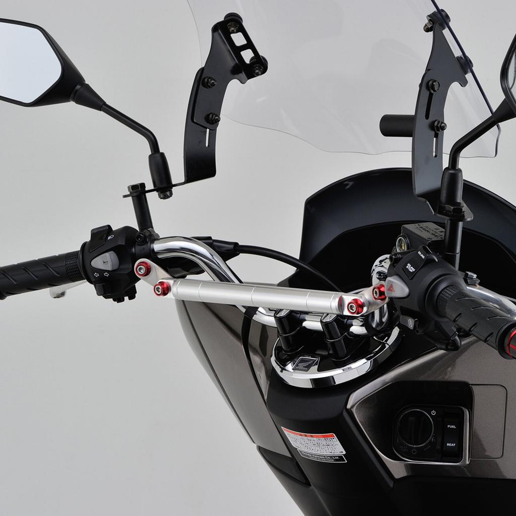Daytona Bar SC for Majesty Aluminum Multi-Mount PCX, Grom, Forza, S, Etc. - Clear/Red (91696)