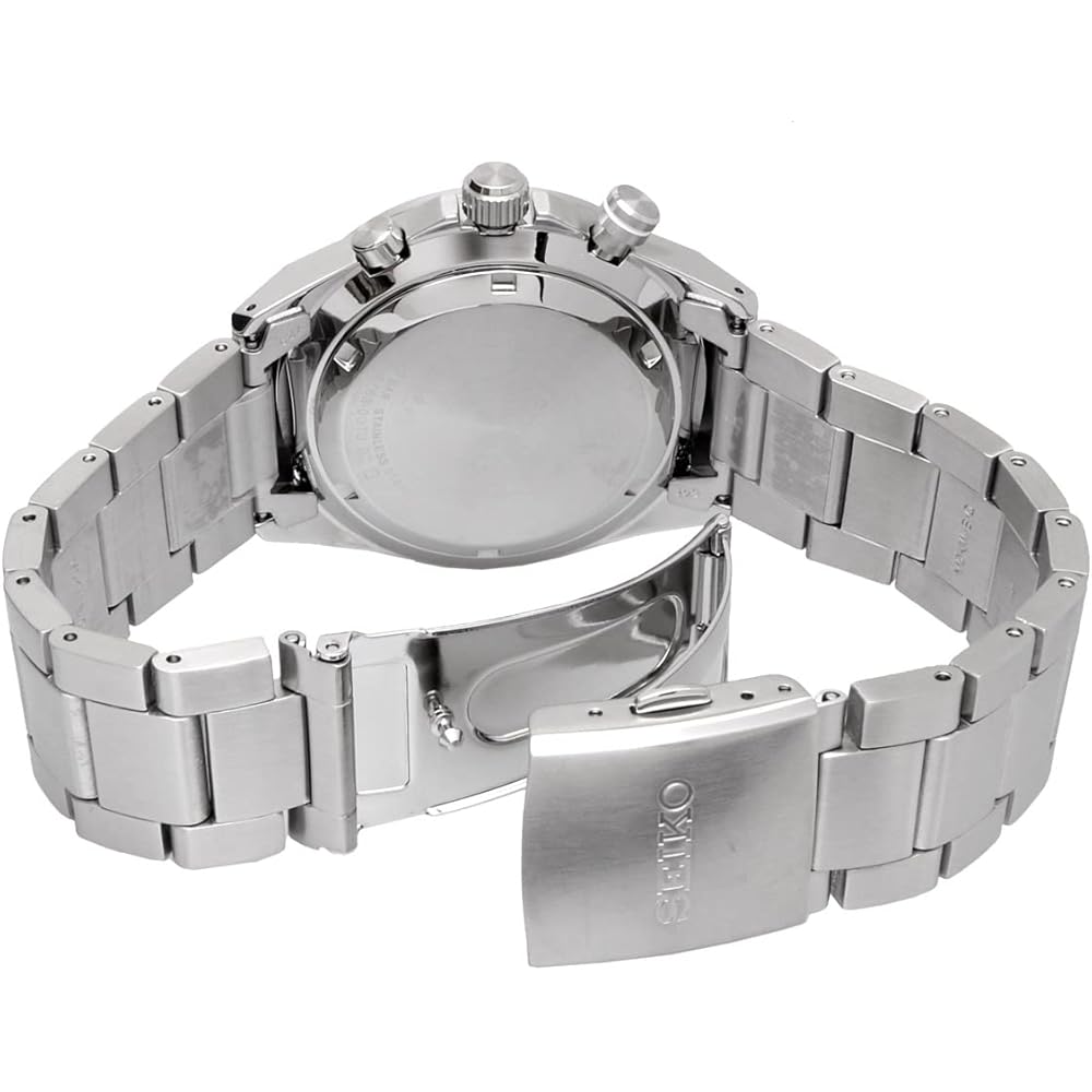 Seiko Chronograph Quartz Men's Watch SSB397P1 Black Dial Silver Stainless Steel 100m Water Resistant