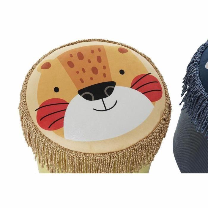 Repose-pied - DKD Home Decor - Couleur: Bleu - Design Pour Enfants - Dimensions: 36x36x43 Cm