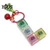 Portable Sensory Toy for Anxiety Christmas Mechanical Keyboard Fidget Keychain, Push Button Stress Relief Tree Hanging Ornament with Reindeer