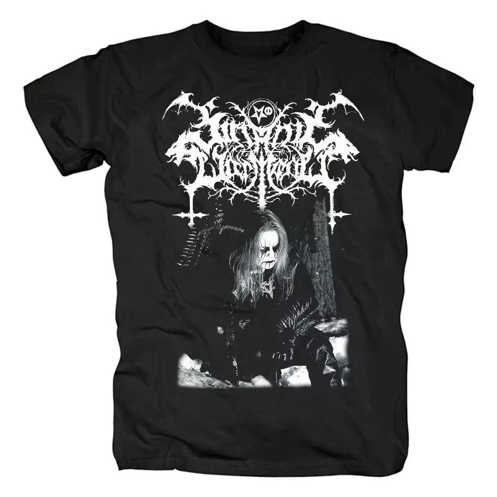 Satanic Warmaster Black Heavy Metal Pánské tričko s krátkým rukávem z čisté bavlny, ležérní vintage topy, harajuku streetwear, volnočasové tričko