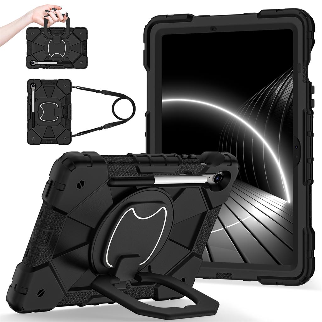 For Samsung Galaxy Tab S10 FE/Tab S9/Tab S9 FE.360° Rotating Grip Heavy Duty Protection Stand TPU+PC 3in1 Anti-knock Shockproof Tablets PC Case