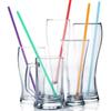 100PCS Disposable Drinking Straws Multicolor MilkTea Milkshake Juice Plastic Straws Bar Drink Summer Party Wedding Accessories