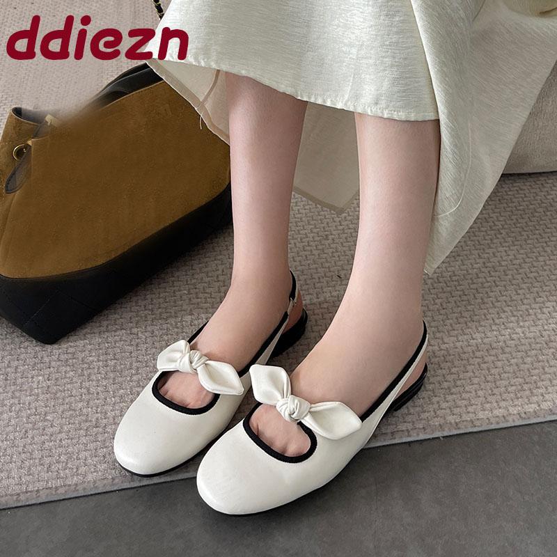 Fashion Fashion Round Toe Ladies Flats Sandals Slip On Shoes Butterfly-Knot Female Shallow Women Flats Sandals Shoes Big Size 43 Lady