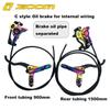 ZOOM Regenbogen Außen-/Innenverlegung Hydraulische Scheibenbremse Fahrrad Vorne + Hinten 900 1500mm Schlauch MTB Bike Öldruckbremsen