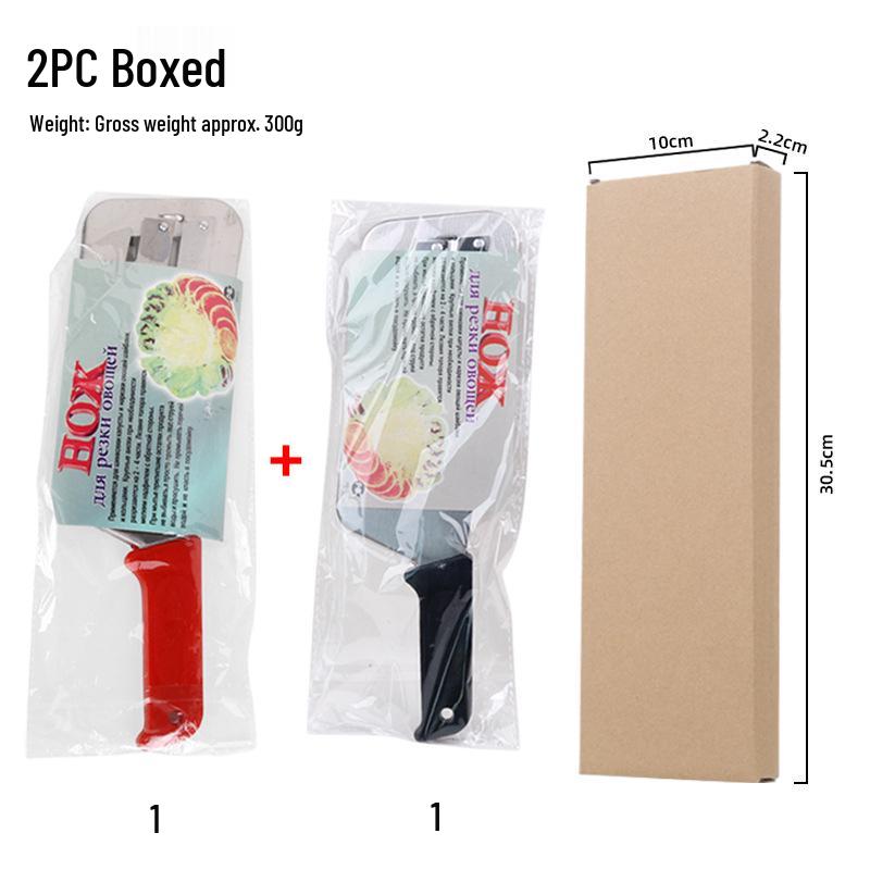 Red Handle 2-Piece Vegetable Knife & Cabbage Slicer Peeler Set