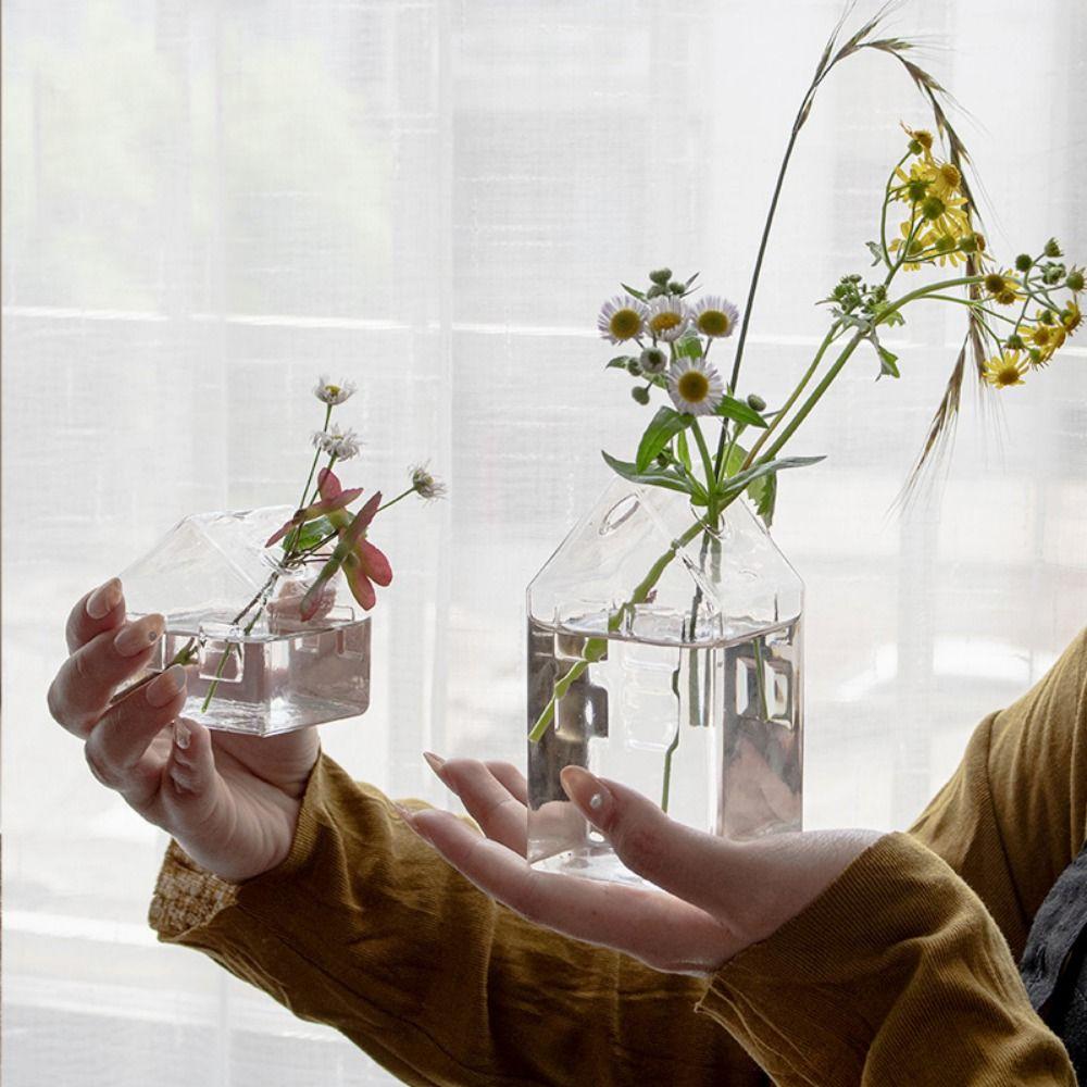 Polished House Glass Vase Glass Art Hydroponic Vase Ornament  Wedding Decor