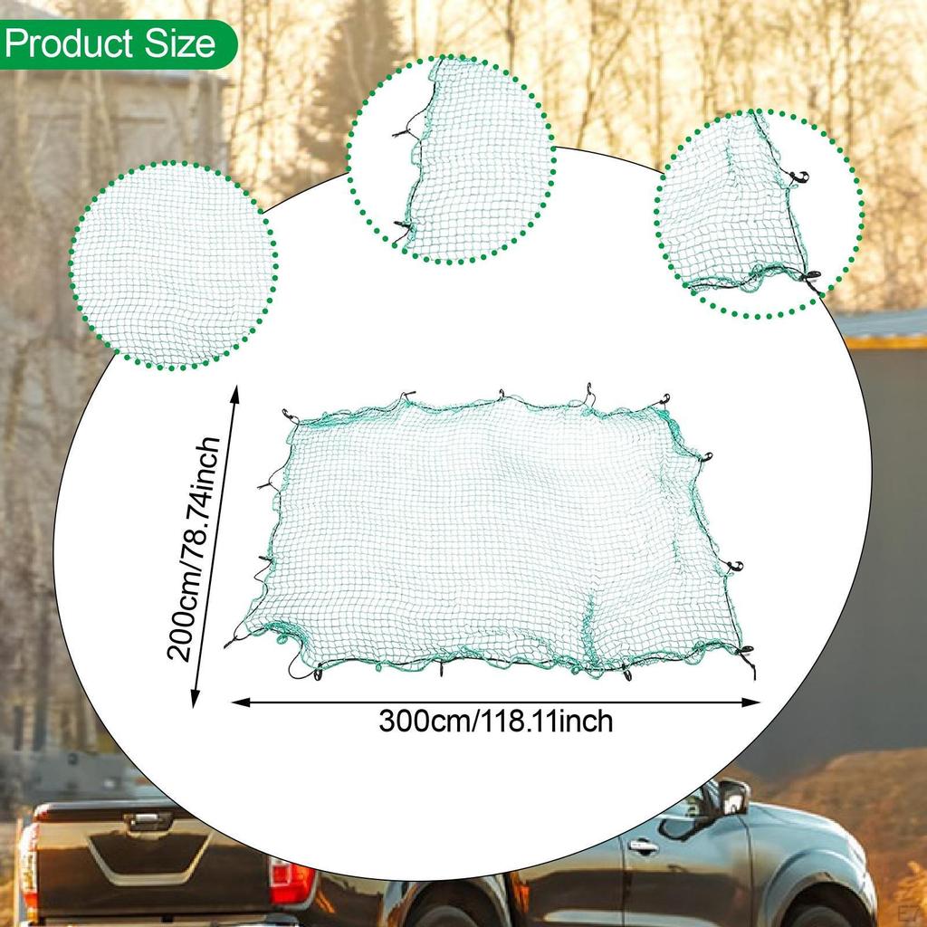 Cargo Net for , Vehicle Storage with Hooks, Roof Rack Camping, Automobiles
