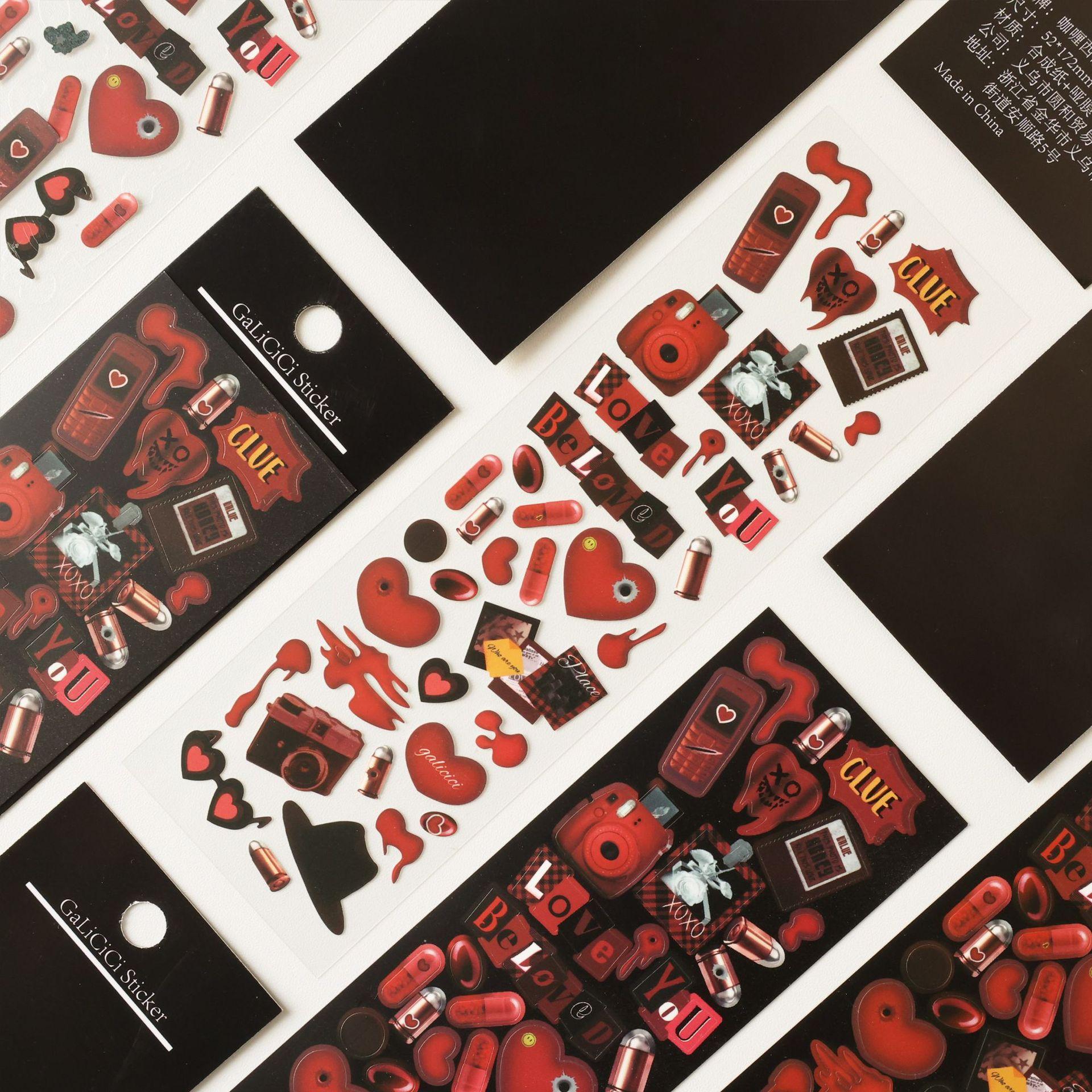 

Корейские популярные детективные серии наклейки Dark Wind Domestic DIY Hand Account Goo Card Material наклейка красный