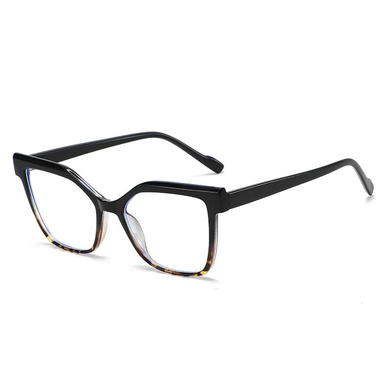 New Fashion Color Blocked Women's Reading Glasses Retro Ultra Light Neutral Large Frame Versatile Anti Blue Light Glasses