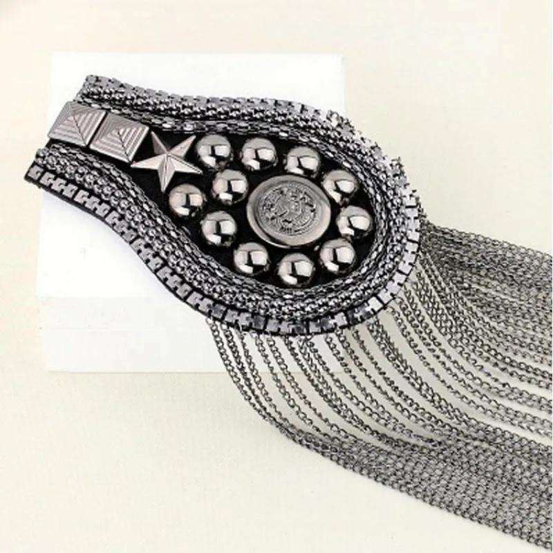 Stage Performance Tassel Shoulder Badge Suit Dress Shoulder Flower Decoration Costume Accessories Shoulder Pads for Clothing