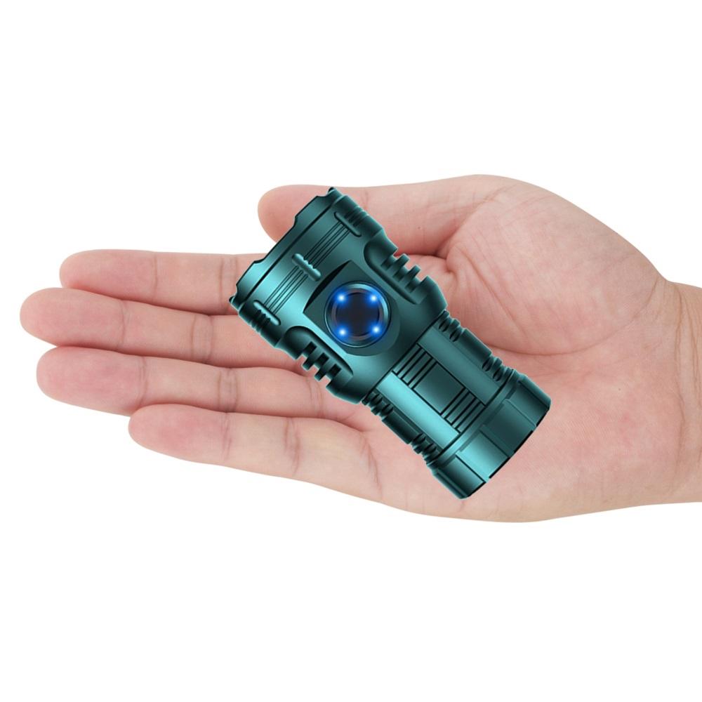 8xLed Palm High Bright Flashlight Usb Charging Portable Red Flash Light Torch Outdoor Pocket Hiking Magnet Work Car Repair 26350