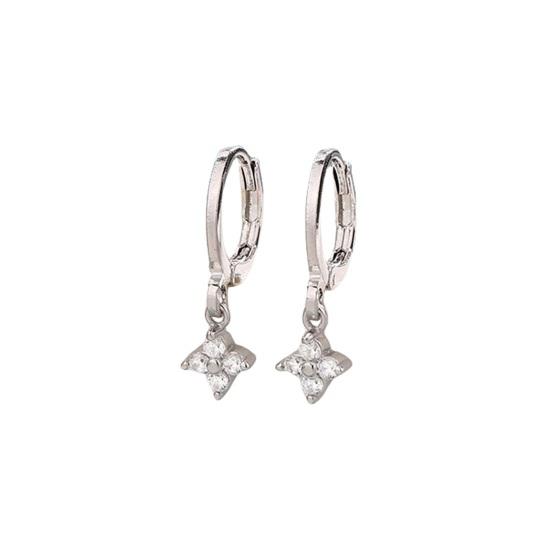 1 Pereche Cercei Huggie Femei Zirconiu Cubic Pandantiv Trifoi Noroc Aliaj Galvanizat Ureche Femeie Bal Petrecere Cocktail Ureche