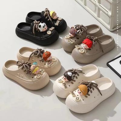 2025 New Women's Sandals Platform Cute Cartoon Summer Beach Flip-flops Girl Bathroom Shoes Fashion Slippers