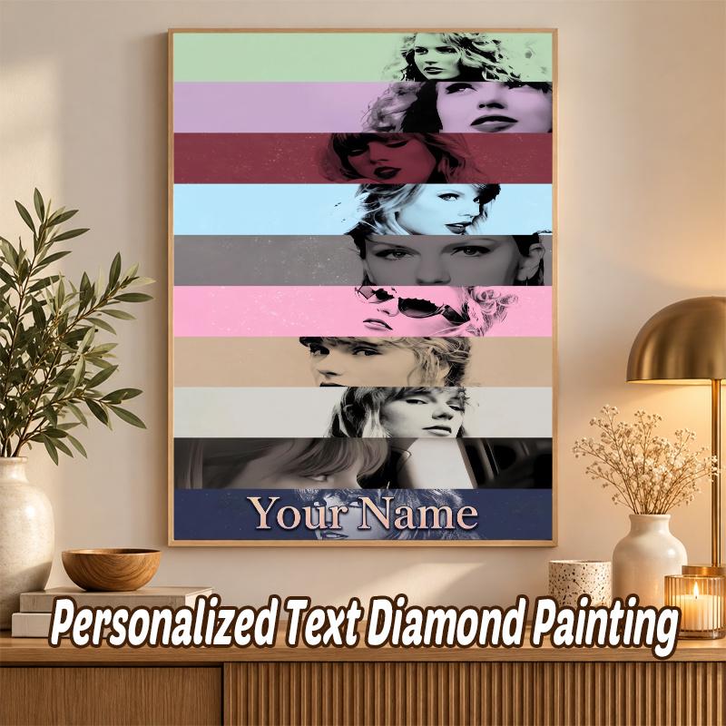 Taylor Swift Custom Name Text 5D Diamond Painting Kit DIY Full Drill Diamond Art Decoration