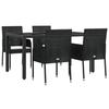 VidaXL Ensemble à manger de jardin coussins 5pcs Noir Résine tressée, ensemble de salle à manger, ensemble de salle à manger 3185001
