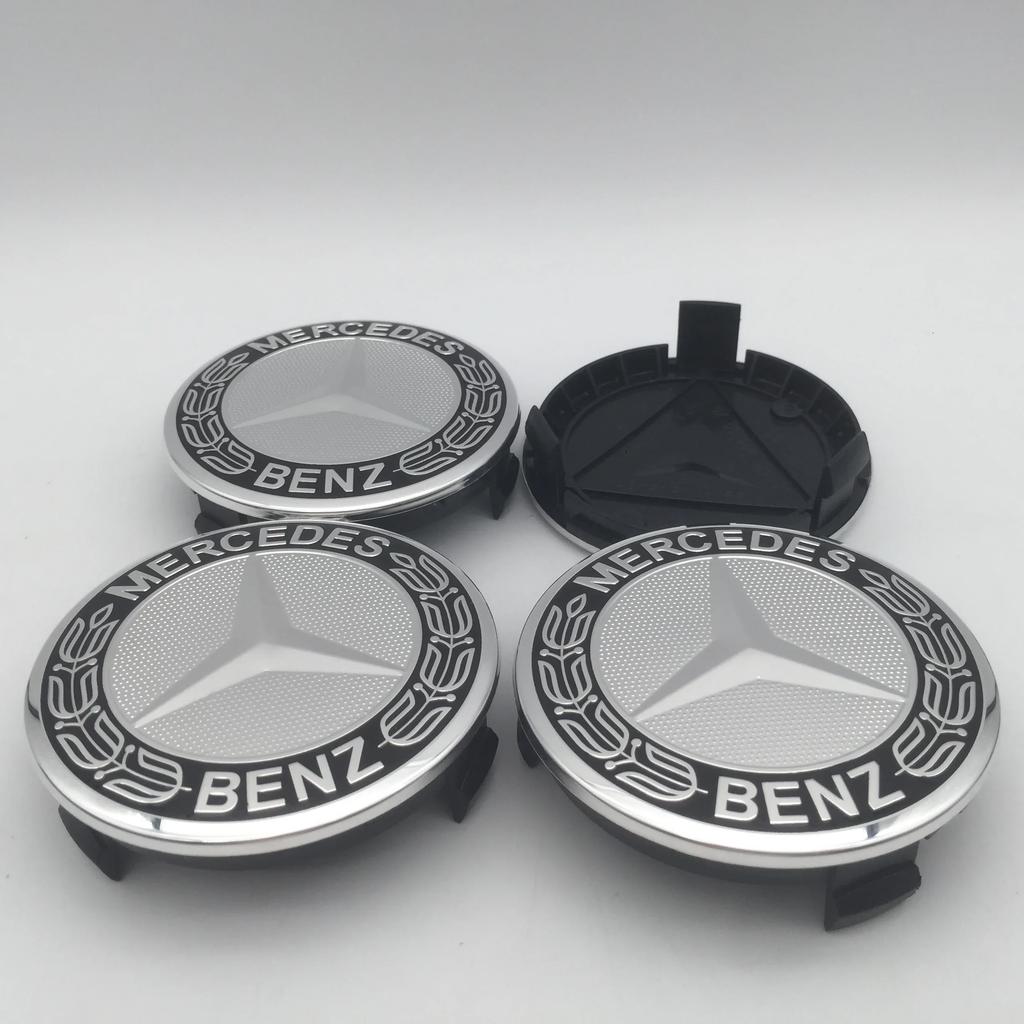 För Mercedes Benz 4 st 3D 75 mm För Mercedes Benz AMG Bil emblem Fälgnav Mittkåpa Märke skydd klistermärke Dekaler Styling accesso