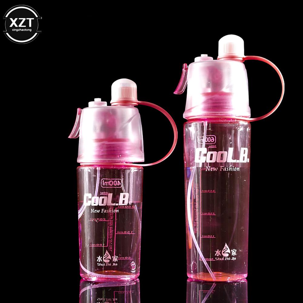 400/600ML Water Bottle With Straw Drink Spray Cup Cycling Hiking Outdoor Sports Solid Plastic Spray Cool Outdoor Water Bottle