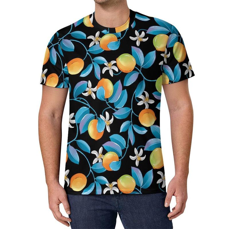 Hot Sale Lemon Strawberry Fruit Pattern T Shirt Summer Fashion 3D Printed Short Sleeve  Simple Design Casual Oversized T-Shirt