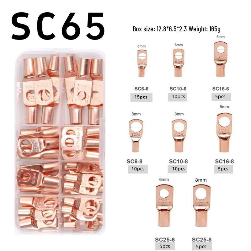 Copper Tube Terminals Set: 80-SC Series, 160-Piece Peep Hole SC6-25 Boxed