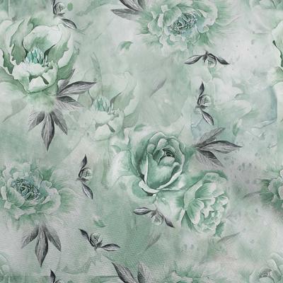 Tissu floral en coton flexible vert sarcelle poussiéreux pour coudre du tissu artisanal imprimé par cour 40 pouces