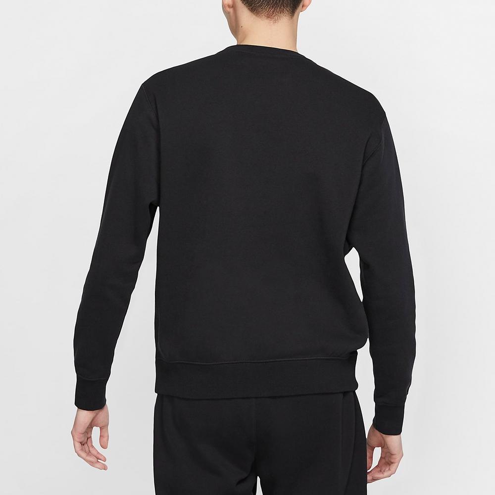 Nike Pánská sportovní souprava As M Nsw Club jednobarevná mikina s kulatým výstřihem a prodyšné kalhoty s rovnými nohavicemi, ležérní, černá BV2663-010+BV2708-010