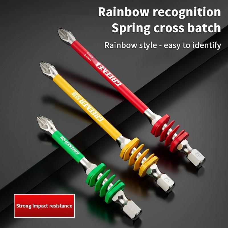 Rainbow Spring Batch Head Cross Coat Strong Magnetic Ultra Hard Anti Slip Electric Screwdriver