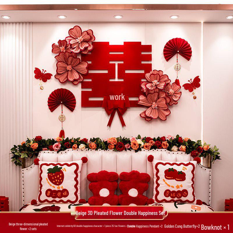 Wedding Crepe Paper Flower Decoration: Bedside, Bedroom, Wall Decor for Engagements & Weddings