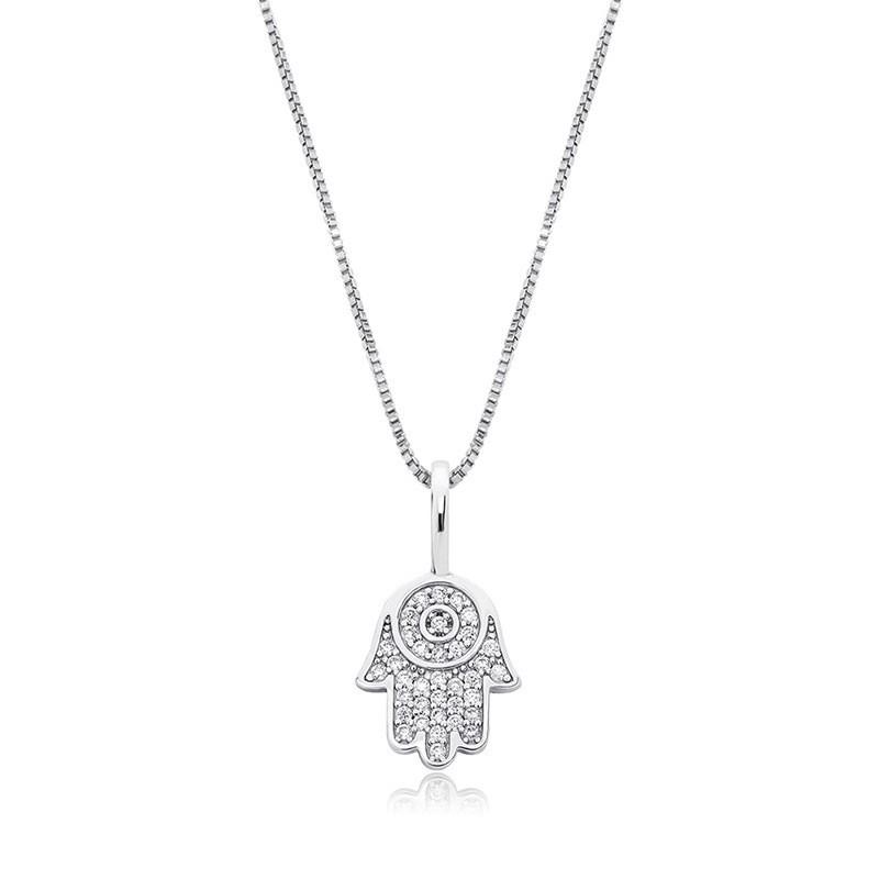 Men's Trendy Retro Fatima Hand Zircon Necklace