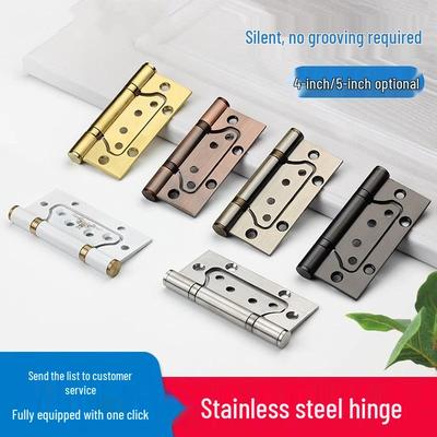 Charnière de Porte Pliante Silencieuse Épaisse en Acier Inoxydable 4-5 Pouces, Style Mère-Enfant