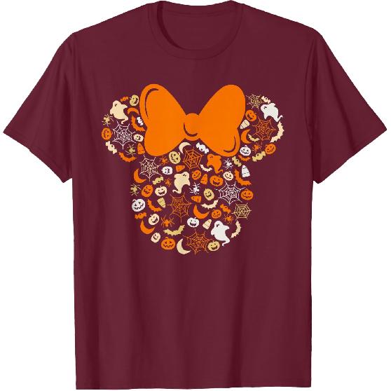 Disney Minnie Mouse Halloween Ghosts Pumpkins Spiders T-Shirt Small