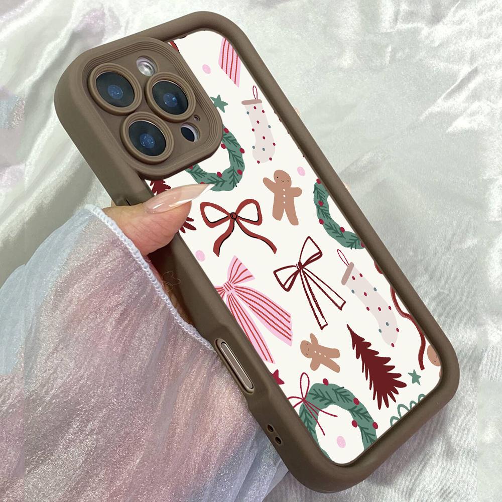 

JT230 Elegant Christmas for iPhone 17 16 15 14 13 Pro Max Samsung S26 S25 Ultra A17 A16 A07 A56 A36 A26 A15 Xiaomi 15T Redmi 15c 14C Note 13 Soft Case Redmi 15C 4G/5G(171.6) коричневий
