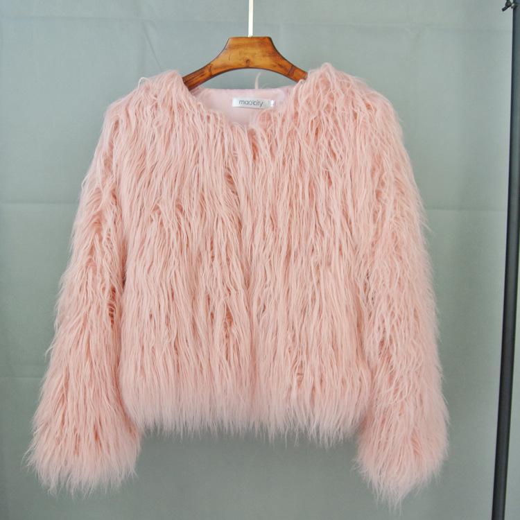 Women Faux Fur Coat Autumn Winter Fluffy Short Coat Faux Fur Jacket