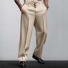 Pantaloni da abito da uomo Eleganti Pantaloni da abito da uomo Business con Vestibilità Dritta Ampia Tasche Morbide Chiusura con Bottone Vita Media Formali per Ufficio