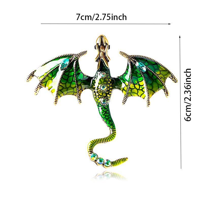 Creative Simulation Dragon Colorful Hand Drawn Metal Brooch for Women Men Stylish Lapel Pins Jewelry Accessories Gift 1PC