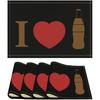 I Love Coke Linen Placemats Durable Table Placemats Fashion Tablecloths Table Mats for Home Hotel